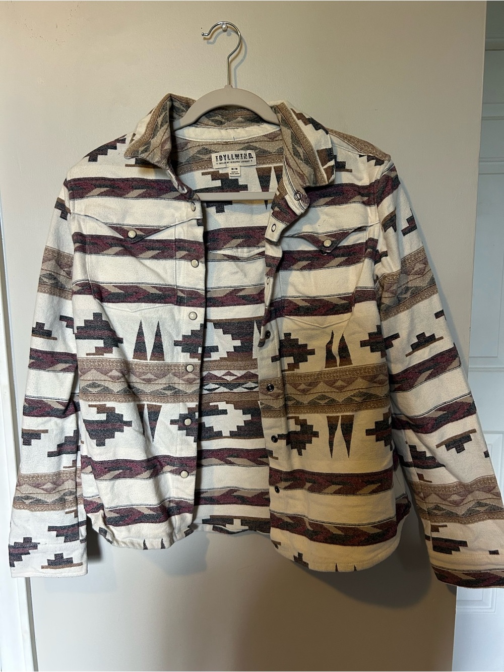 Idyllwind Southwestern Pattern Shirt Jacket - Cream, Brown & Blue